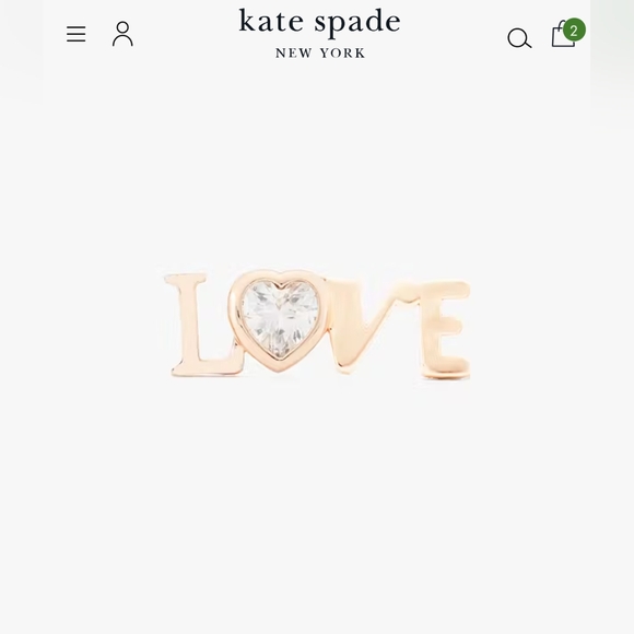 NWT Kate Spade More Love Studs - Spell it Out Collection rose gold/ clear stone - Picture 14 of 16